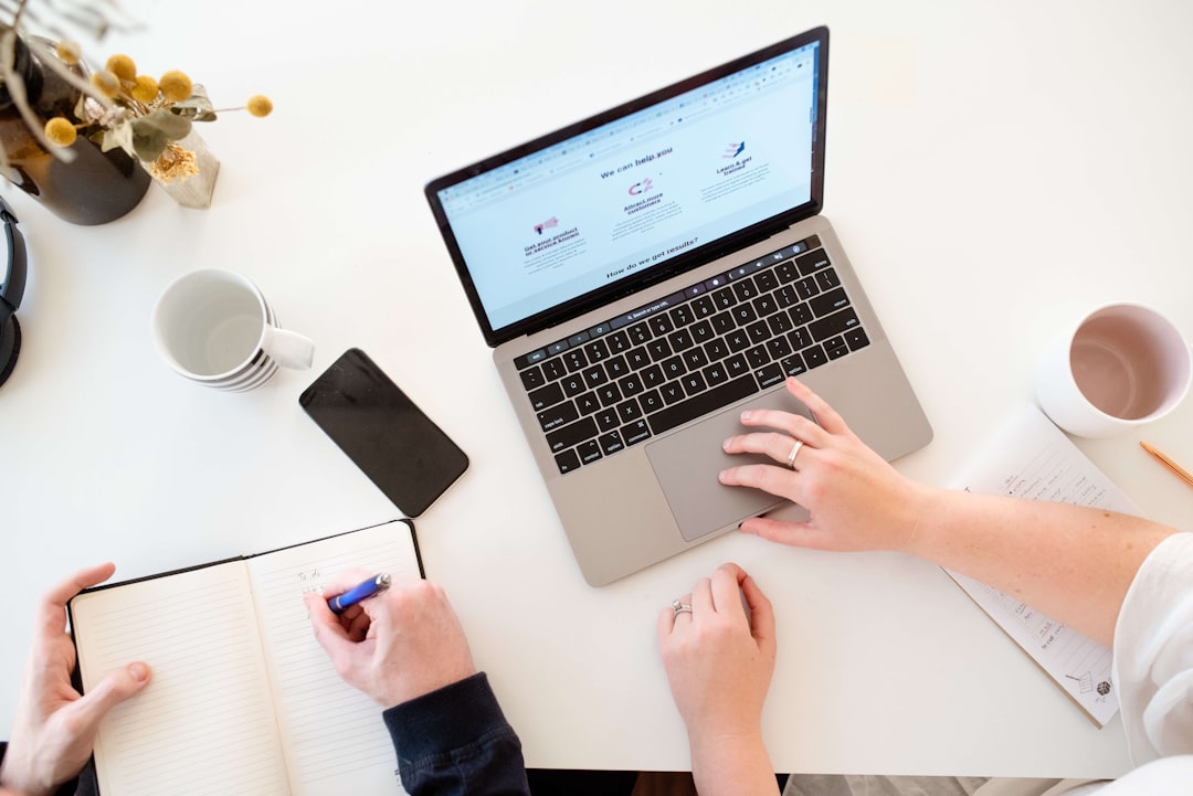A person working on a laptop