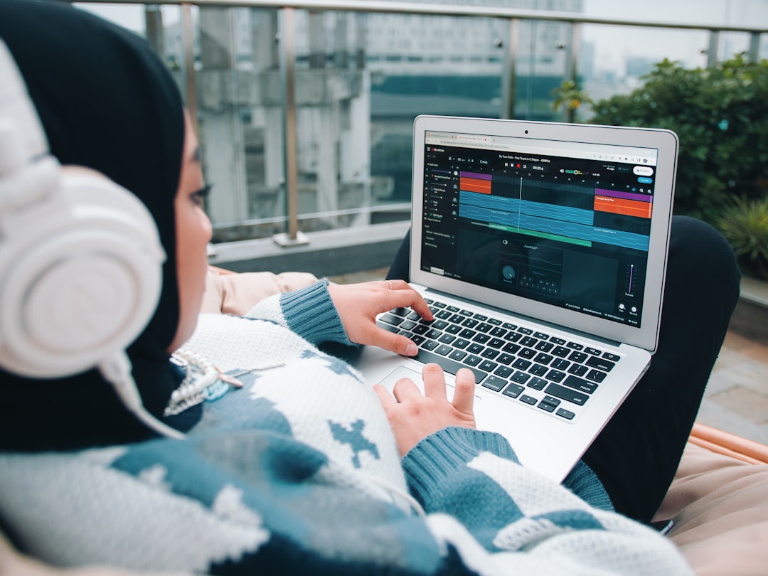 A person using a laptop