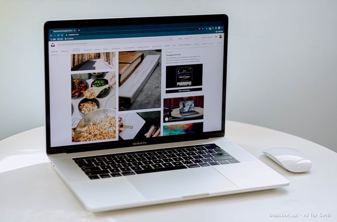 Macbook pro on white table