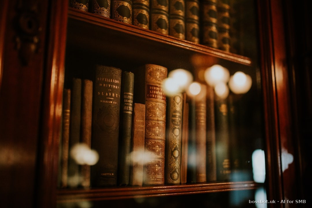 Books in glass bookcase