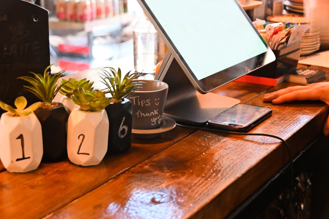 A laptop on a table