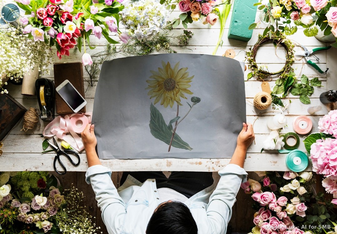 Person painted sunflower