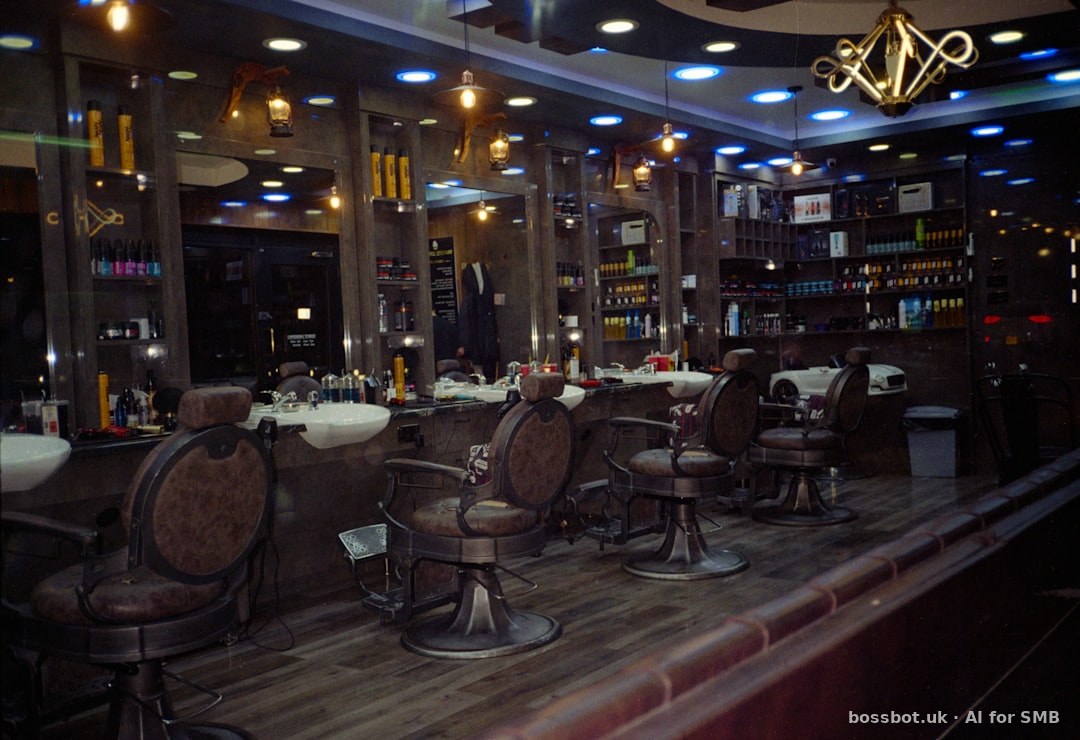 Beauty salon reception with iPad booking system and smartphone showing WhatsApp appointment confirmation