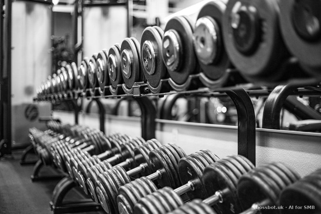 Gray scale photo of dumbbells