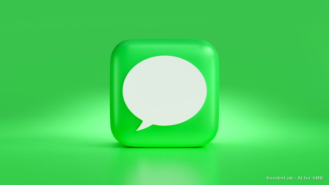 A green square with a white speech bubble