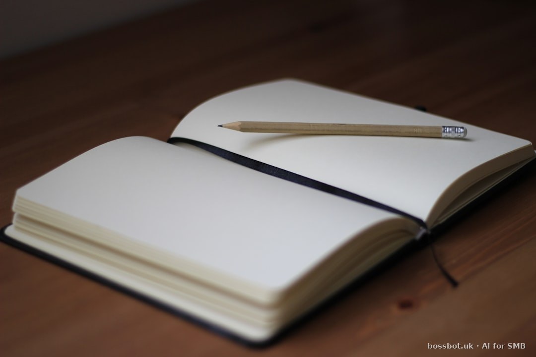 Brown pencil on white book page
