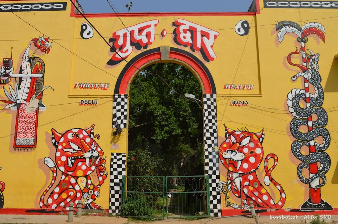 A building with a large mural