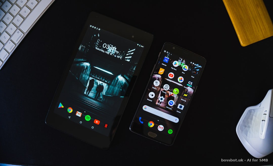 Black android smartphone displaying home screen